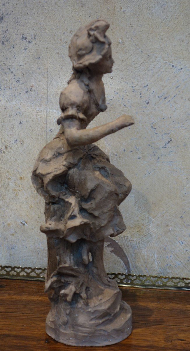 Statuette En Terre Cuite, Sylvain Kinsburger,  Sculpteur, Art Nouveau-photo-4