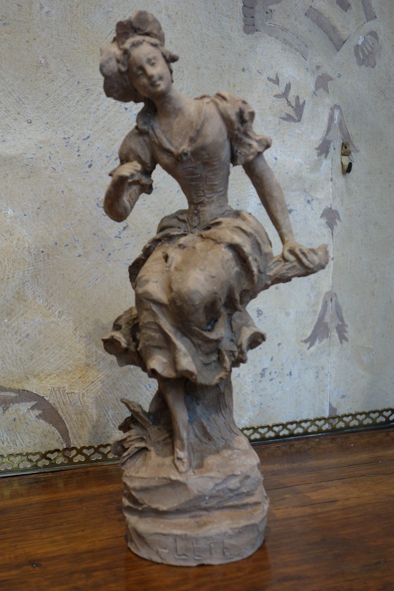 Statuette En Terre Cuite, Sylvain Kinsburger,  Sculpteur, Art Nouveau