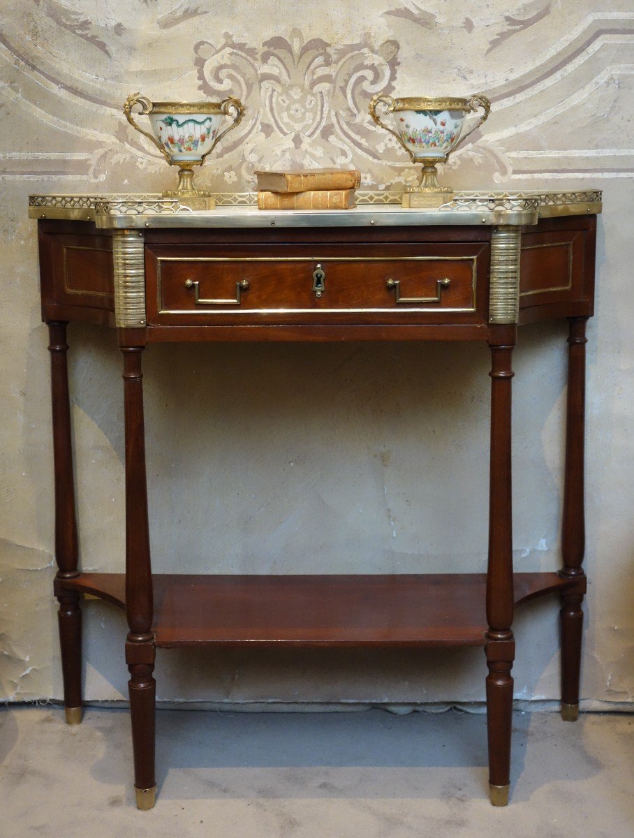 Petite Console  Louis XVI en Acajou -photo-2