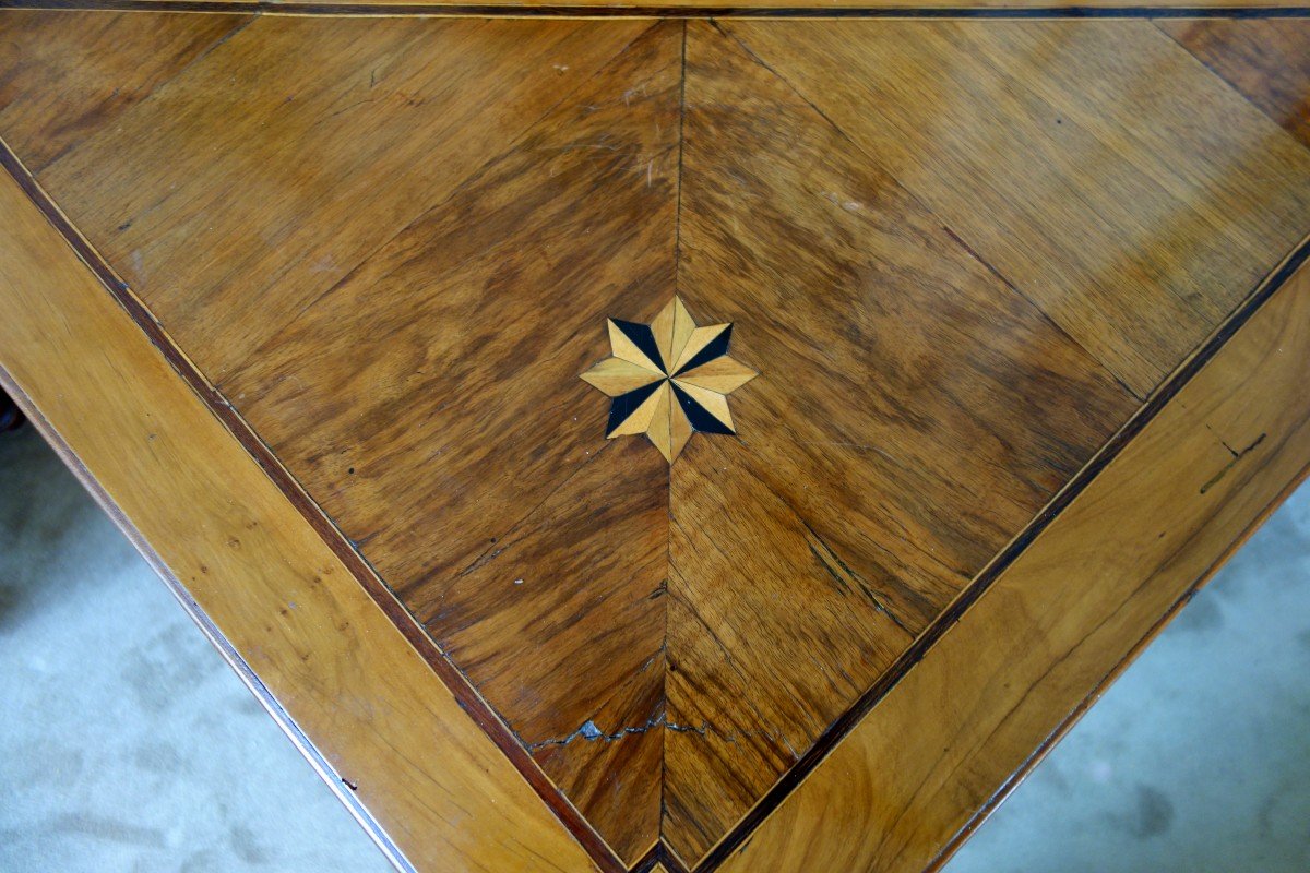  Triangular Game Table In Cherrywood Louis XV XVIIIth Century-photo-7