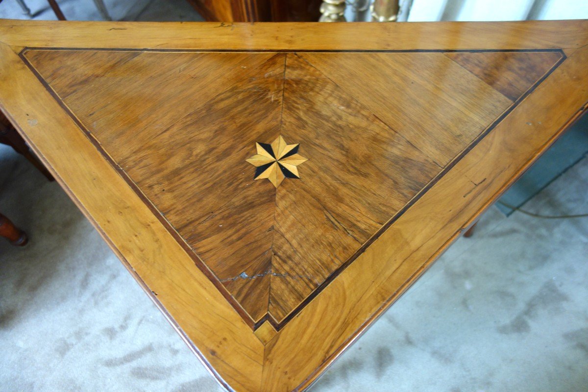  Triangular Game Table In Cherrywood Louis XV XVIIIth Century-photo-8