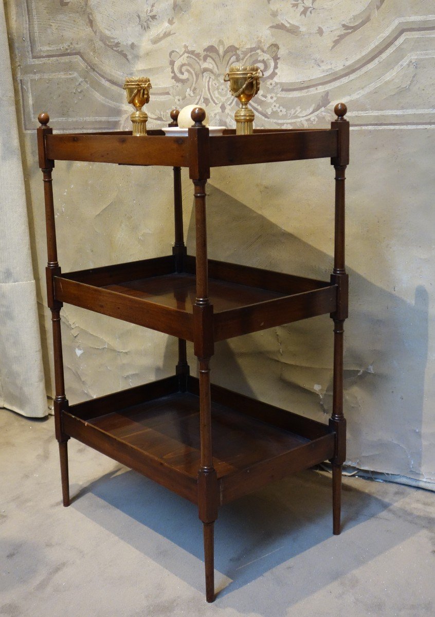 Empty Pocket Table With Three Hollow Trays Late 18th Century-photo-2