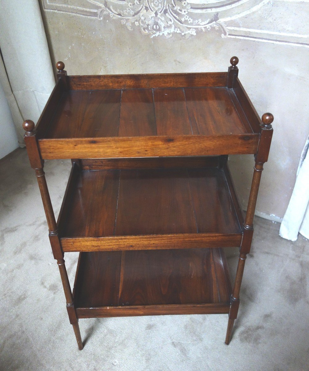 Empty Pocket Table With Three Hollow Trays Late 18th Century-photo-3