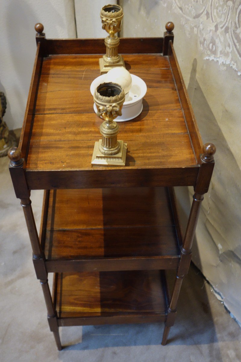 Empty Pocket Table With Three Hollow Trays Late 18th Century-photo-4