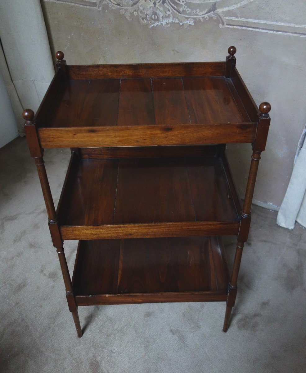 Empty Pocket Table With Three Hollow Trays Late 18th Century-photo-2