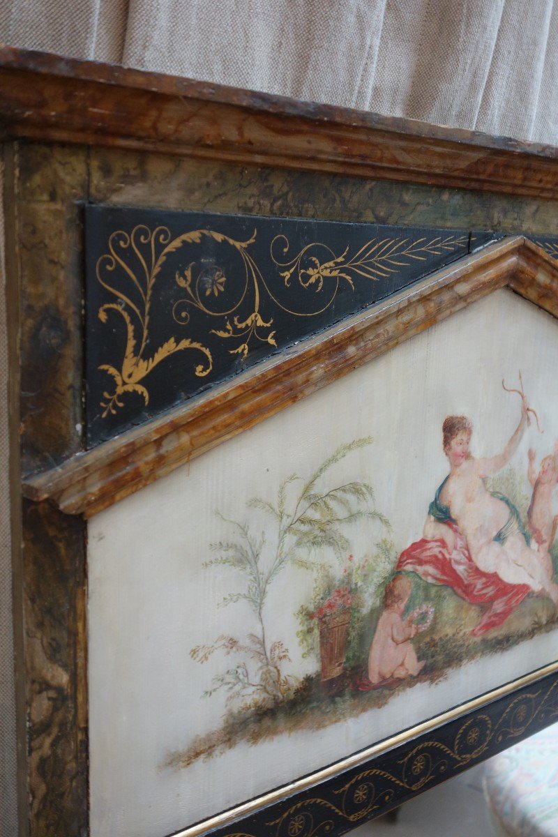 Directoire Period Painted Wood Paneling Trumeau-photo-4