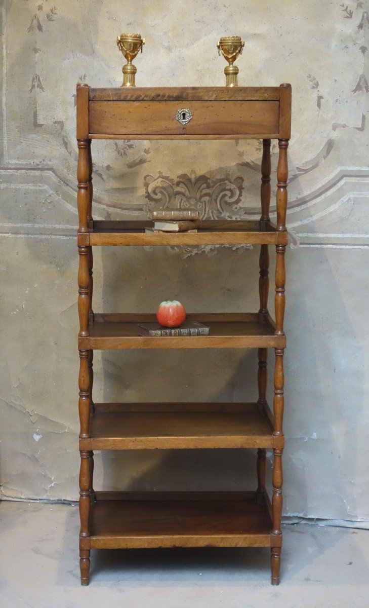 Very High Cherry Wood Shelf From The 18th Century-photo-3