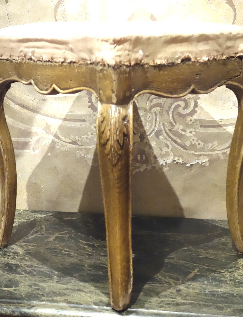 Louis XV Period Relacquered Wooden Stool-photo-4