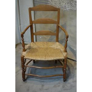 Important Fauteuil "bonne Femme" Provençal XVIIIème