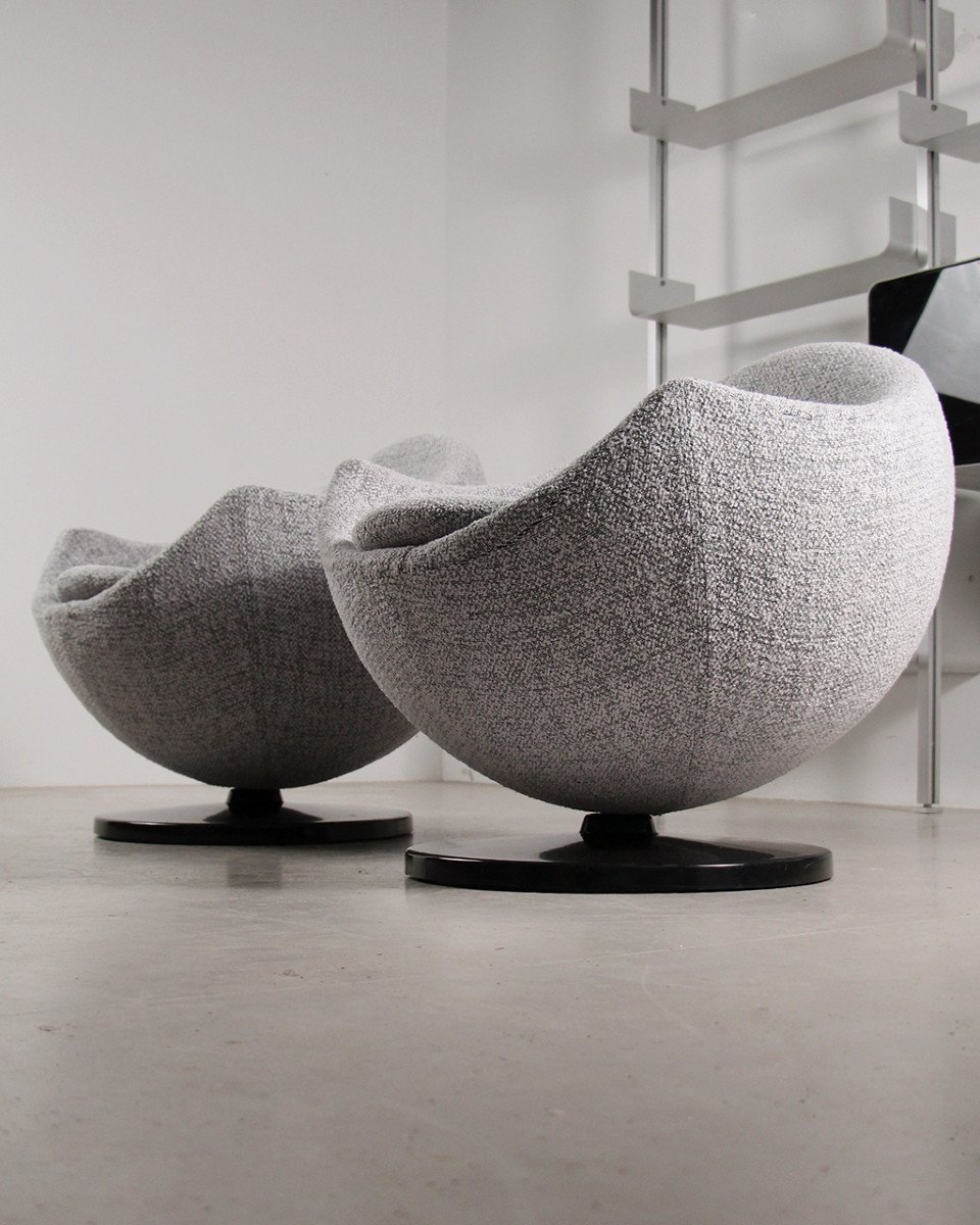 Pair Of Mars Armchairs Pierre Guariche Meurop 60s-photo-2