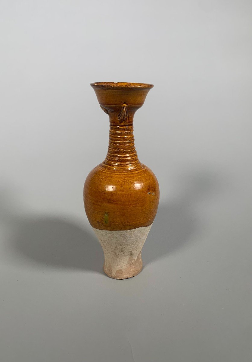Vase En Terre Cuite à Glaçure Ambré Chine Dynastie Liao ( 907-1125 )