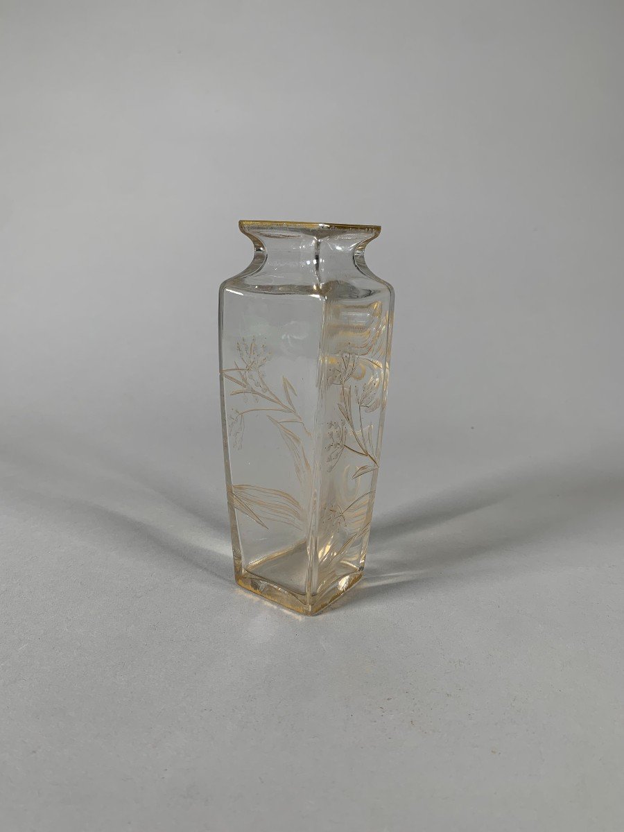 Japanese Engraved Crystal Vase Made By Maison L’escalier De Cristal-photo-3