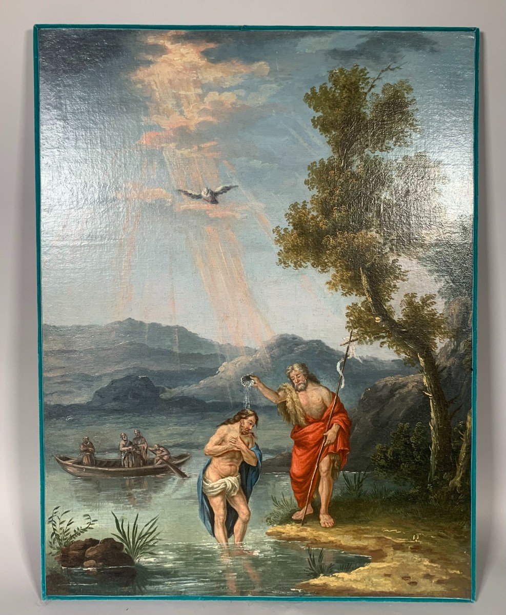 French School 17th Century The Baptism Of Christ -photo-3