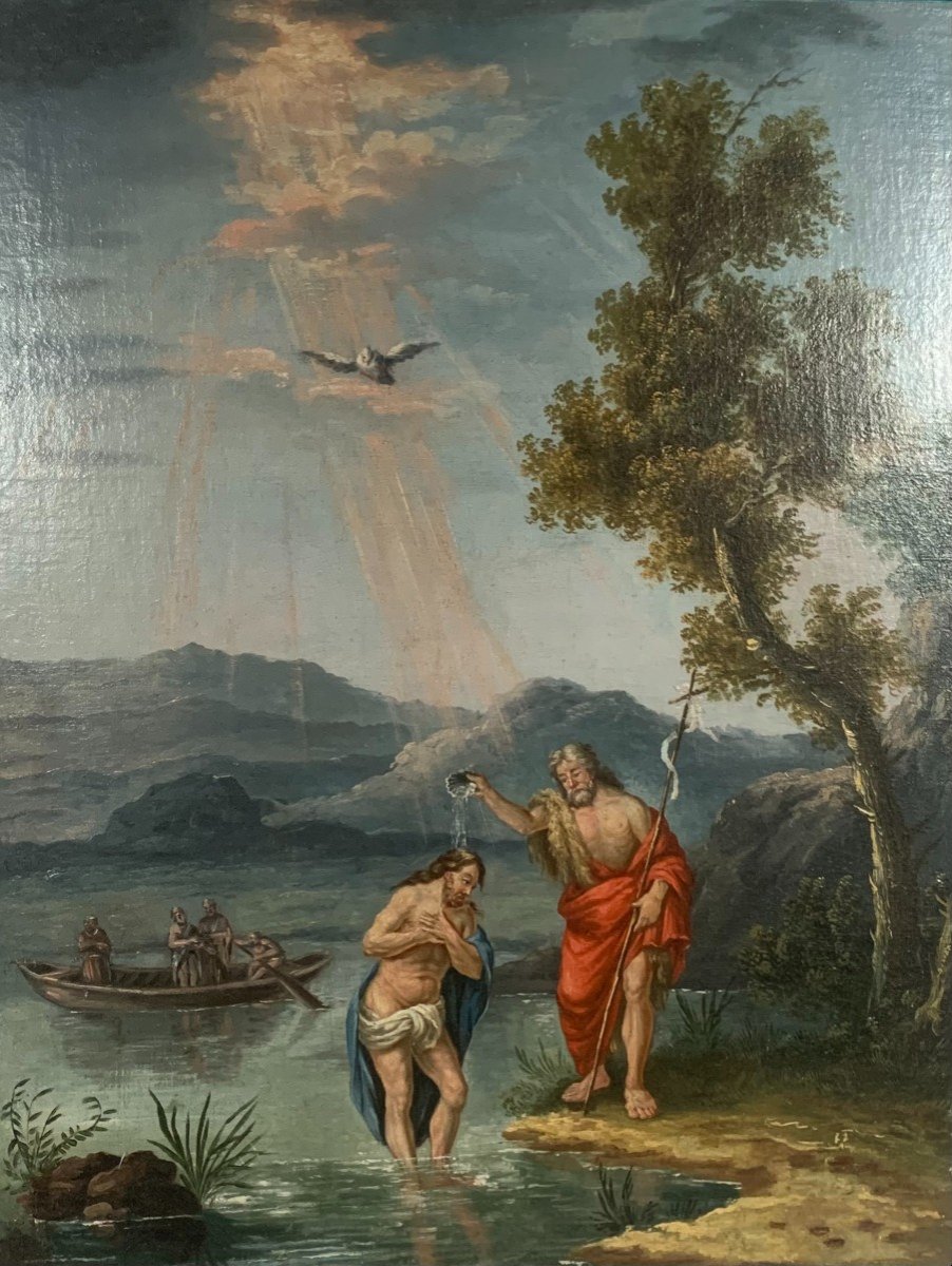 French School 17th Century The Baptism Of Christ -photo-4