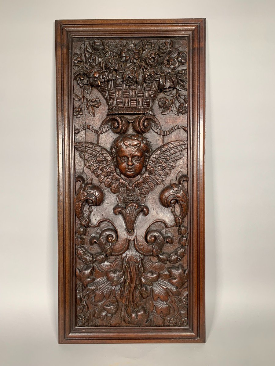 Important 17th Century Bas Relief Panel - 100 Cm - Wood