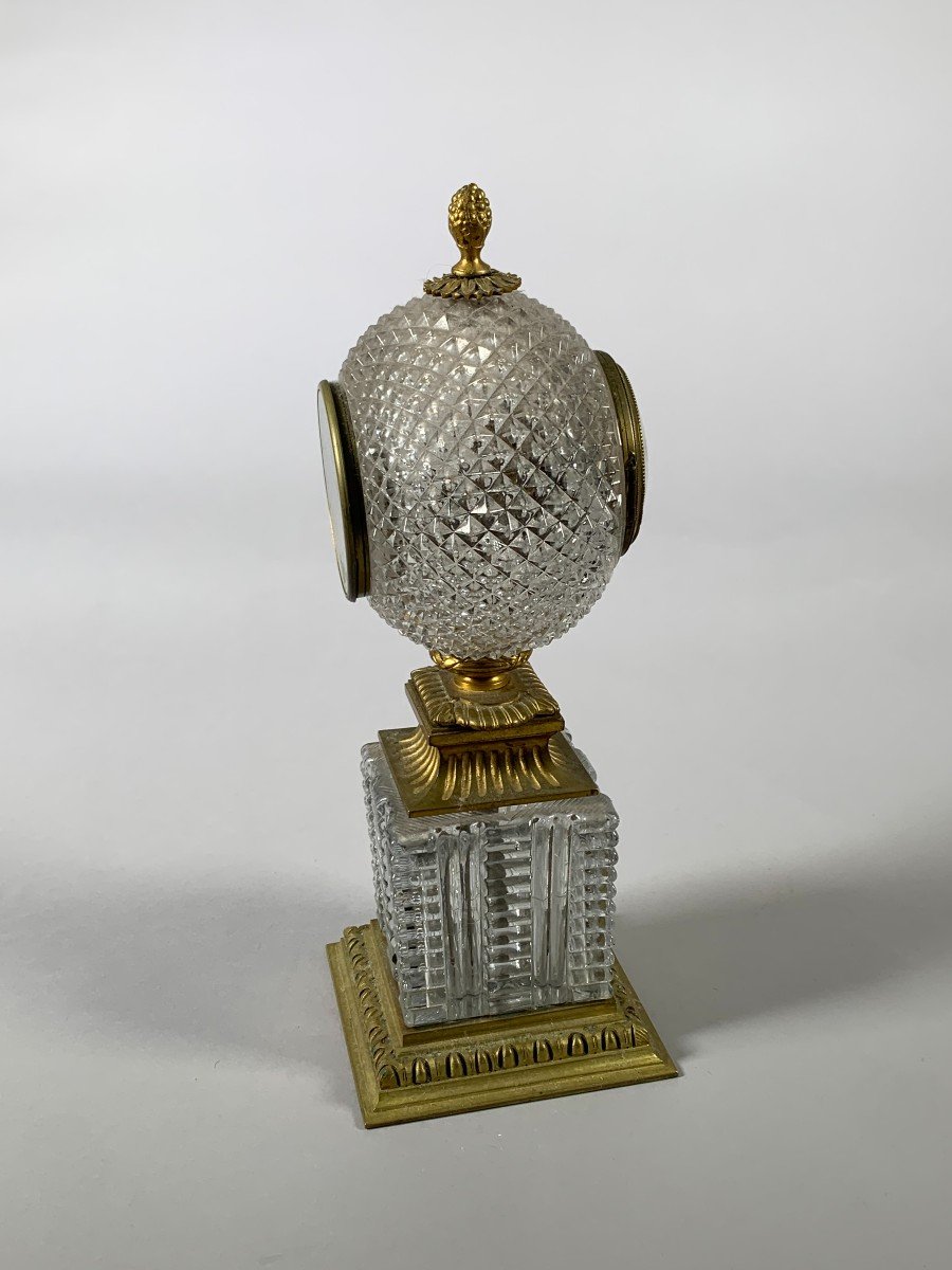 Pendulum In Cut Crystal And Gilt Bronze Charles X Style Circa 1900-photo-1