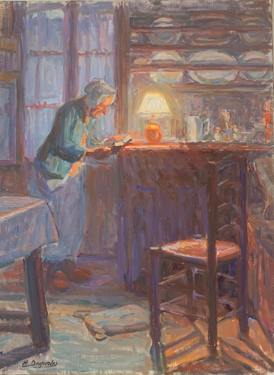 Peinture à l'Huile Sur Toile Henriette Desportes (1877 - 1951) 