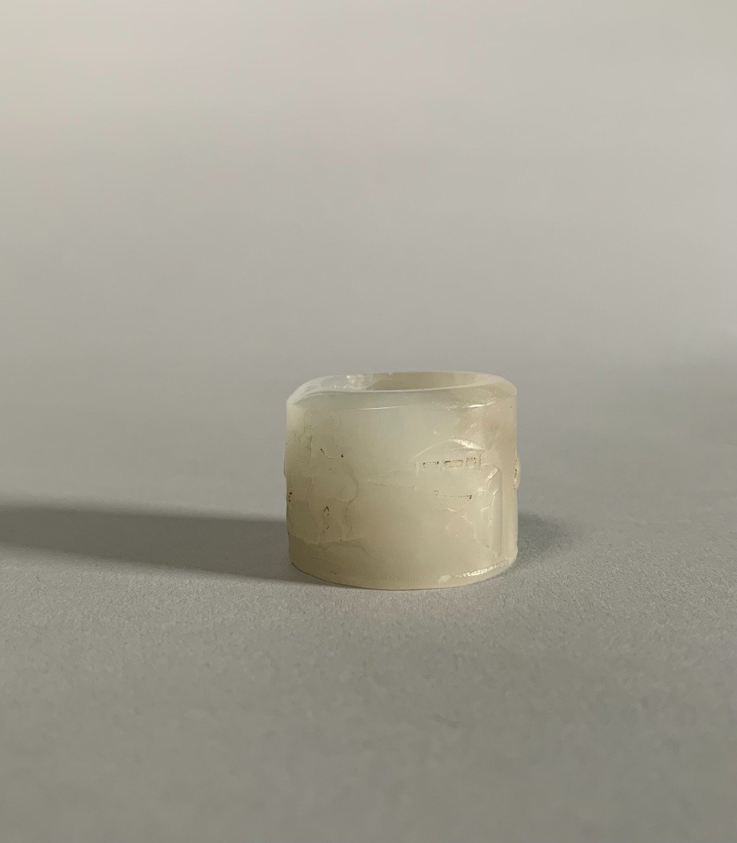 Ring / Archer's Ring In Blancchine Jade, Qing Dynasty 17th Century-photo-4