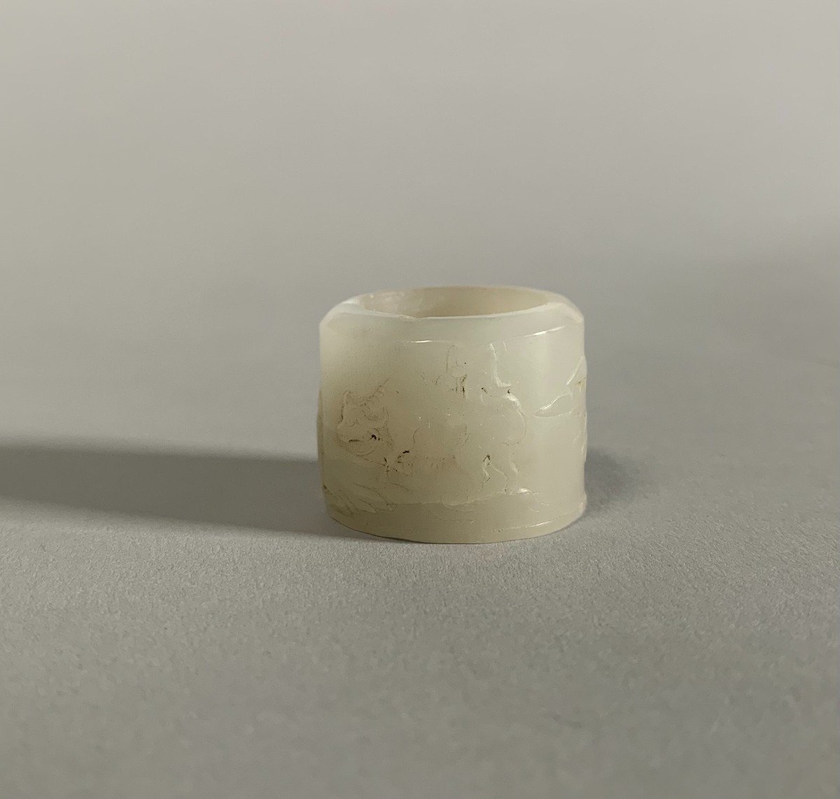 Ring / Archer's Ring In Blancchine Jade, Qing Dynasty 17th Century-photo-6