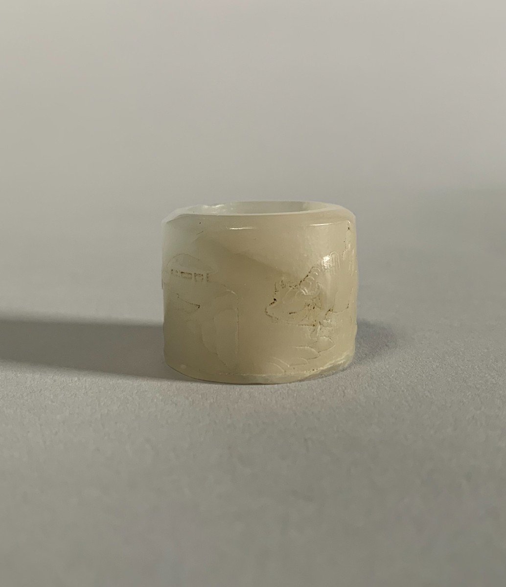 Ring / Archer's Ring In Blancchine Jade, Qing Dynasty 17th Century