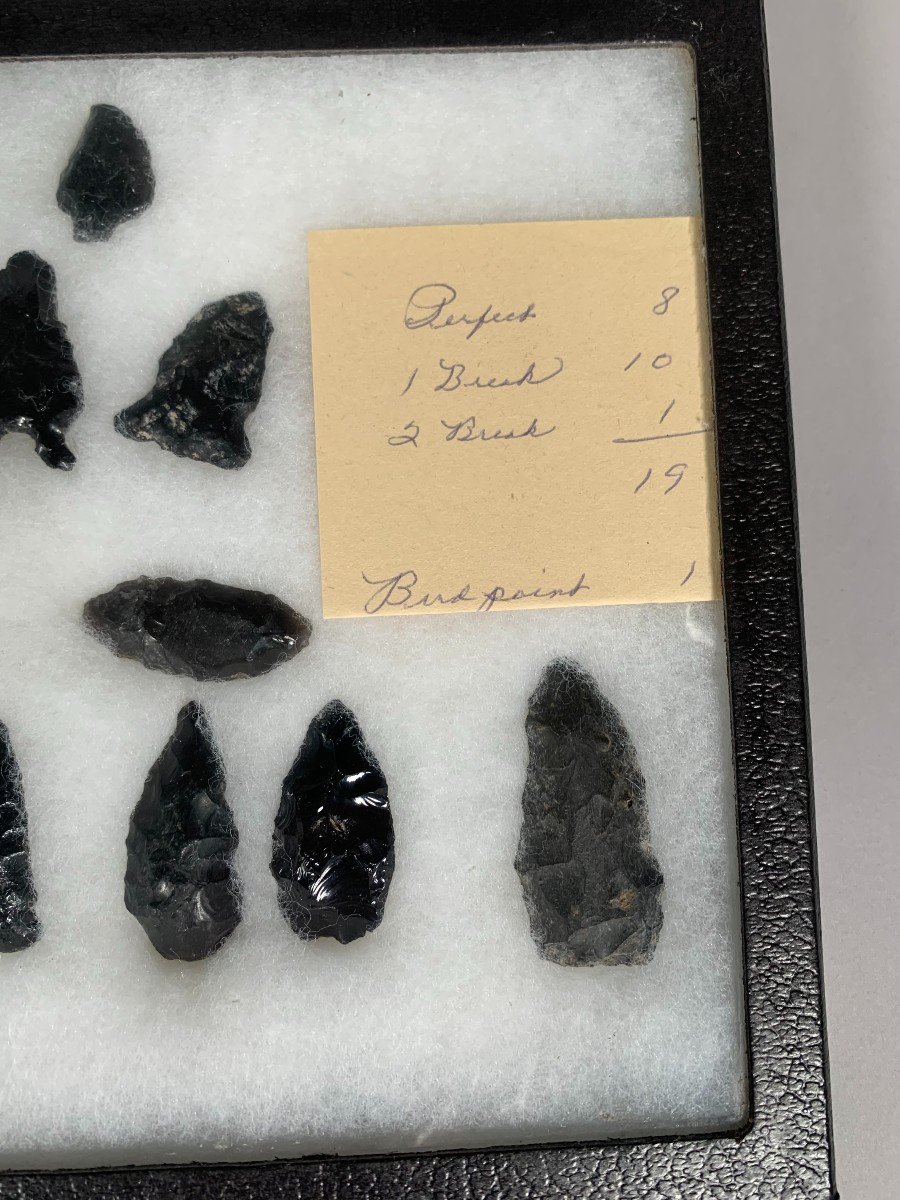 Proantic: Lot Of Arrowheads And Blades In Bifaced Flint Paleo American