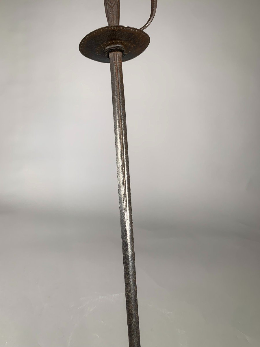 18th Century Court Sword In Faceted Iron-photo-8