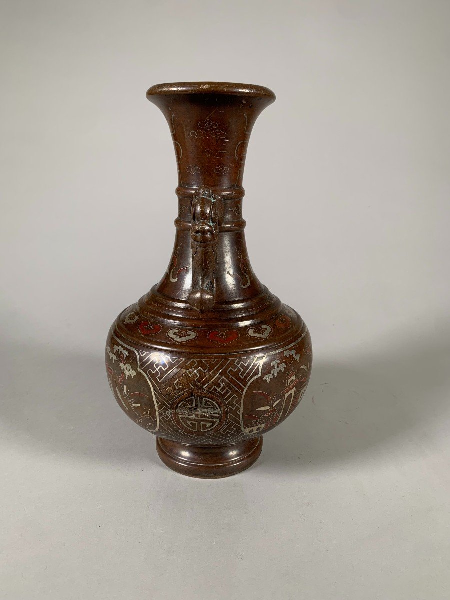 Vase En Bronze Niellé Vietnam  Seconde Moitié Du XIXème Siècle -photo-1