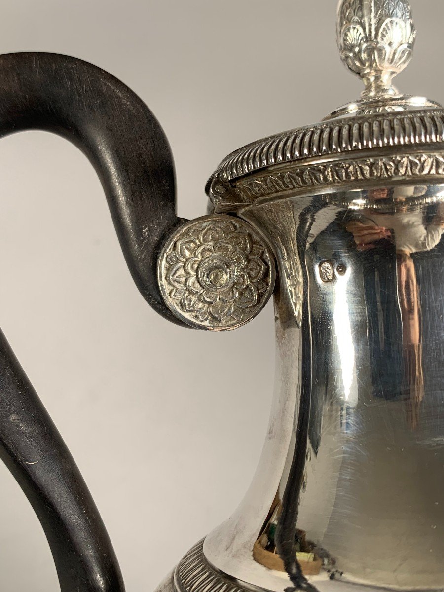 Silver Jug, Restoration Period, Antique And Nubian, 19th Century Old Man-photo-4