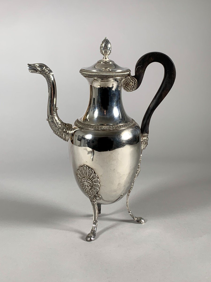 Silver Jug, Restoration Period, Antique And Nubian, 19th Century Old Man