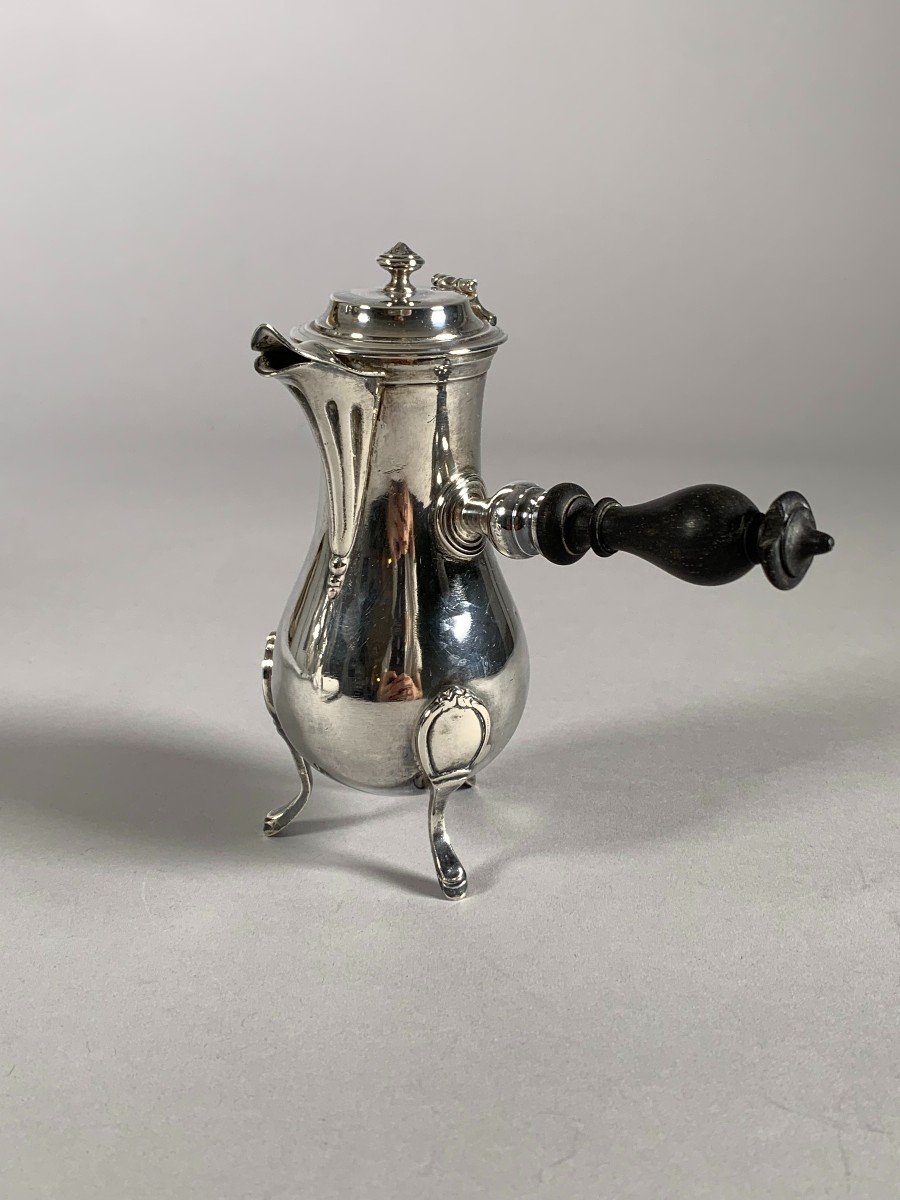 Tripod Jug In Silver 18th Century Hallmarks For Farmers General Chcolatiere-photo-4