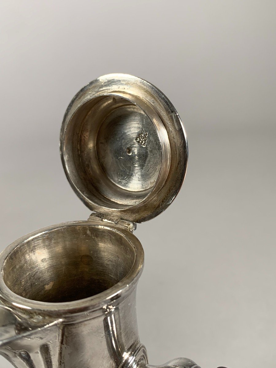 Tripod Jug In Silver 18th Century Hallmarks For Farmers General Chcolatiere-photo-1