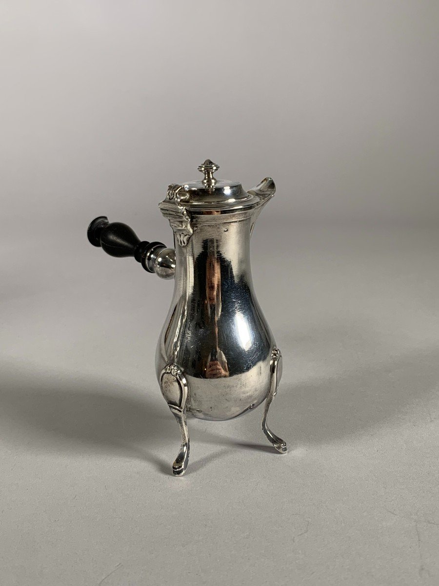 Tripod Jug In Silver 18th Century Hallmarks For Farmers General Chcolatiere-photo-4