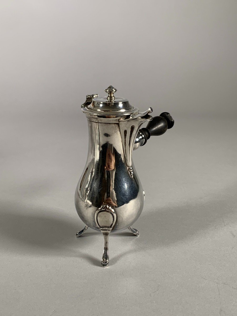 Tripod Jug In Silver 18th Century Hallmarks For Farmers General Chcolatiere-photo-5