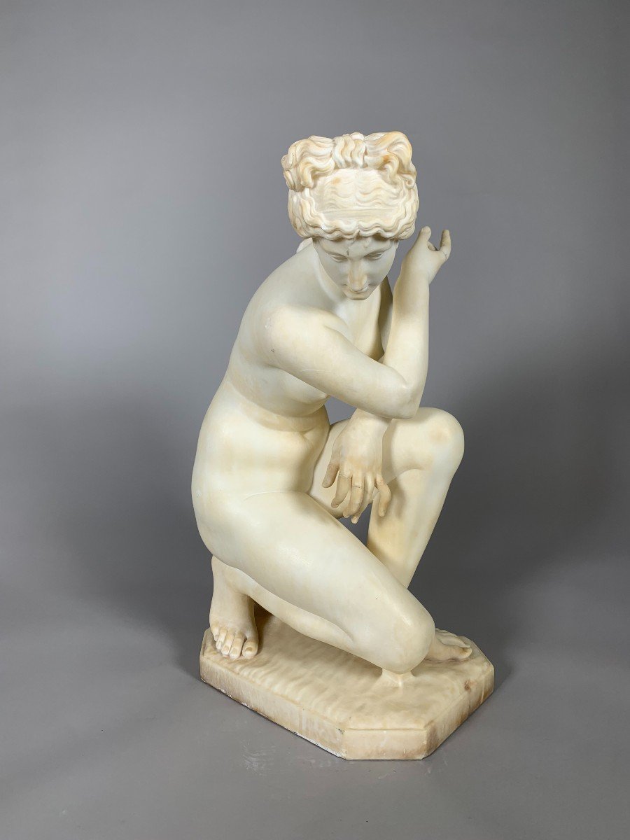 White Marble Sculpture Early 19th Century In Neoclassical Style Represents Venus In The Bay-photo-4