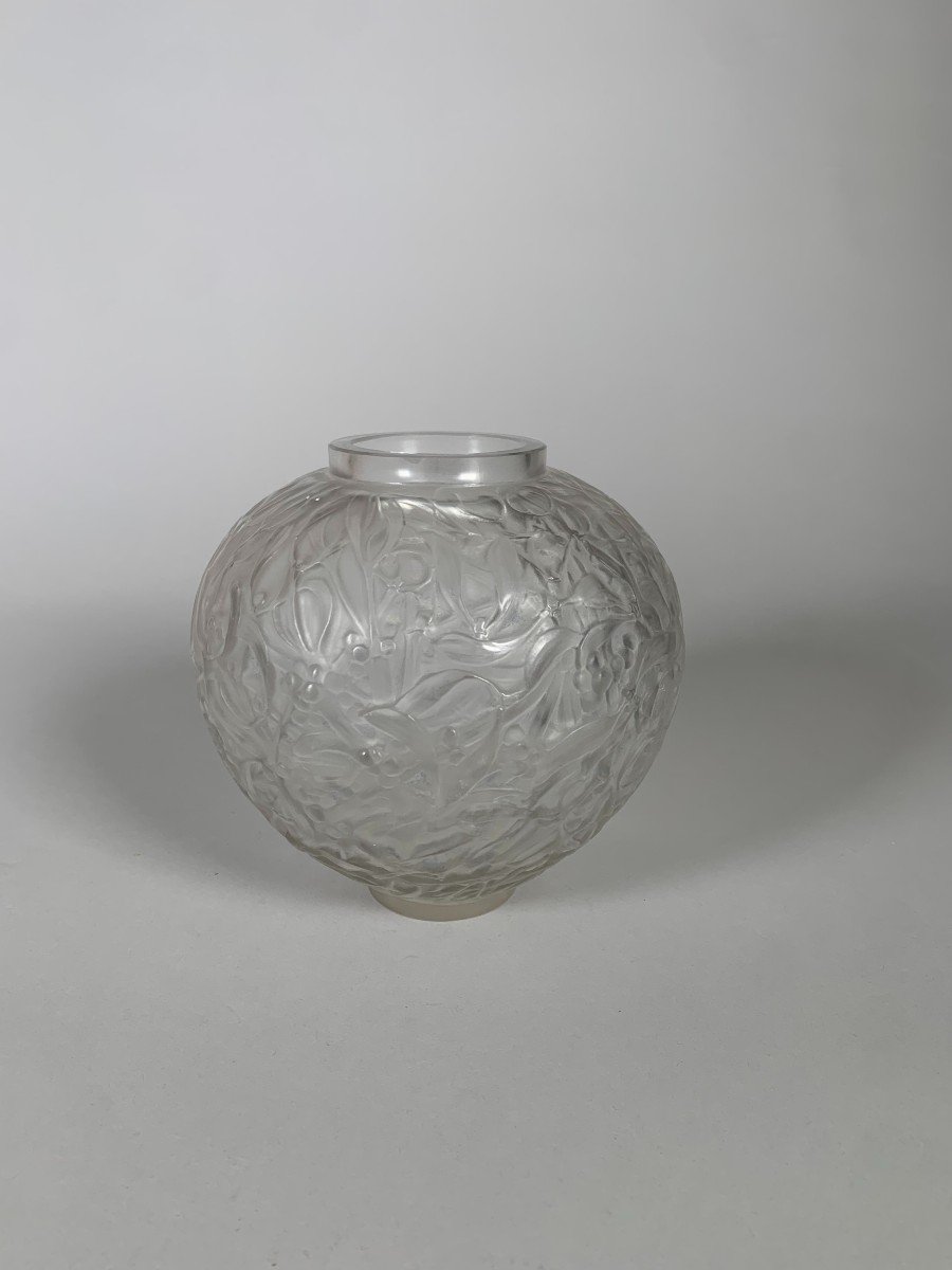 René Lalique (1860-1940) Vase Modèle «gui» En Verre 1920 Art Nouveau-photo-4