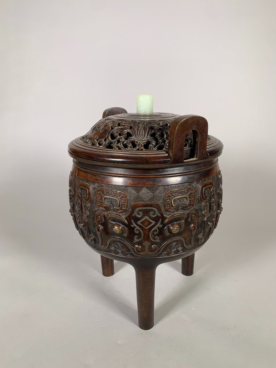 Grand Brule Perfume In Bronze XVIII - 19th Century China Qing Dynasty -photo-2