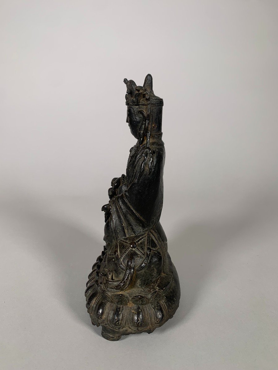 Sculpture Of A Guanyin Bodhisattva Ming Period (1368 - 1644) China 15th-16th Century-photo-4