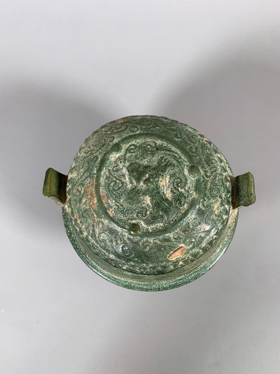 Brule Parfum Couvert En Terre Cuite Glaçuré Dynastie Han 206 Bc-220 Ac Chine Archeologie-photo-2