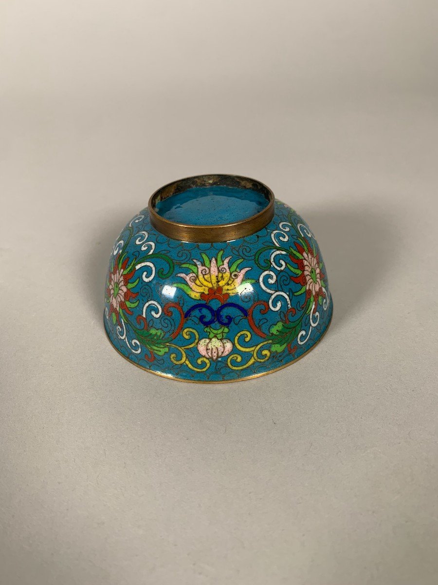 Covered Pot In Cloisonne Bronze China Jiaqing Period 19th Century  -photo-2