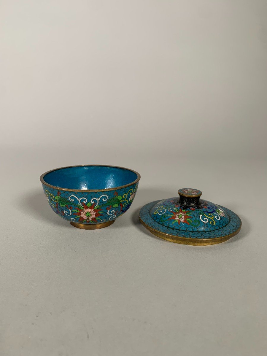 Pot Couvert En Bronze Cloisonné Chine époque  XIXeme Siecle  -photo-5