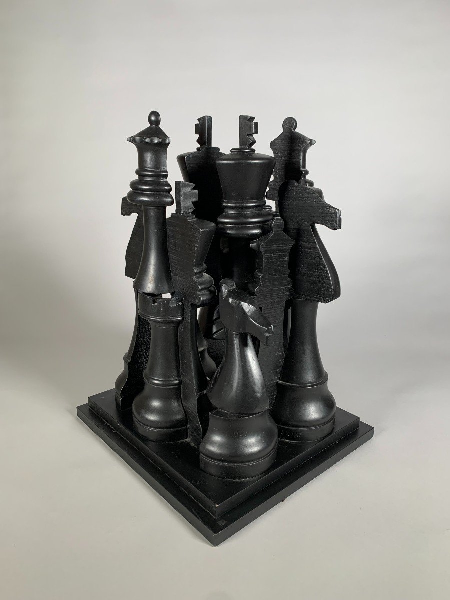 Fernandez Arman (1928-2005) - Sculpture, Gambit, The Great Chess Game (2003) - 45 Cm-photo-3