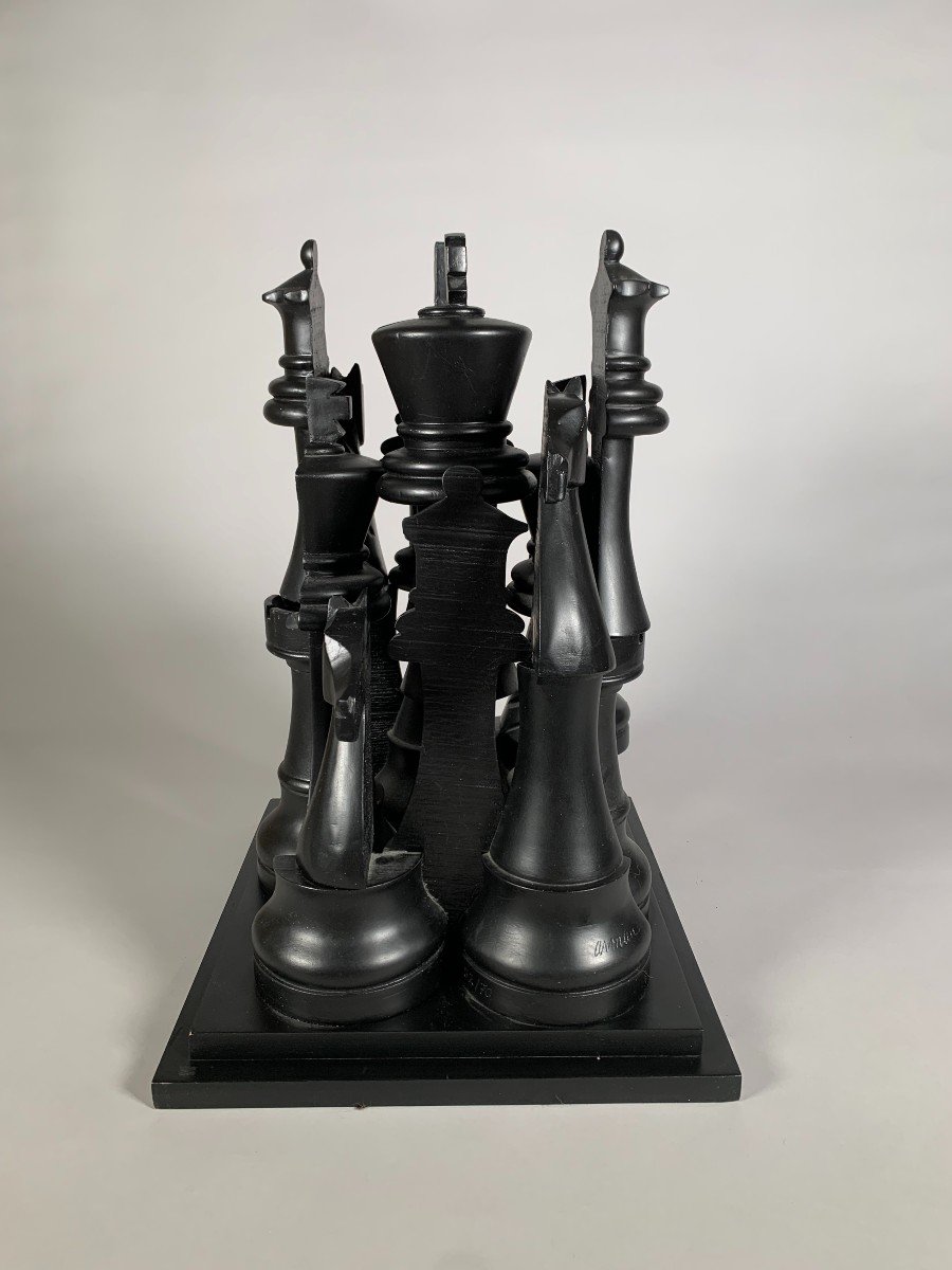 Fernandez Arman (1928-2005) - Sculpture, Gambit, The Great Chess Game (2003) - 45 Cm-photo-4