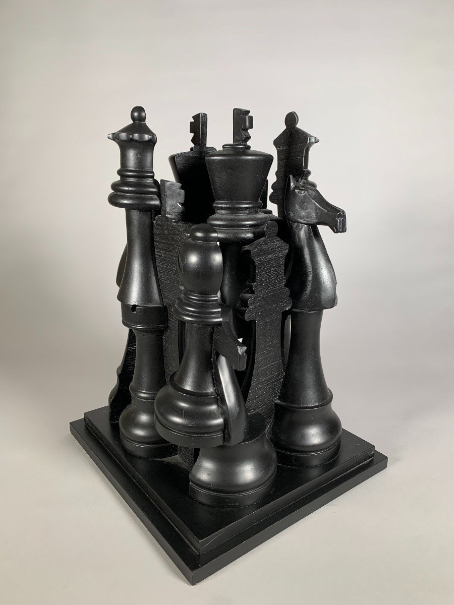 Fernandez Arman (1928-2005) - Sculpture, Gambit, The Great Chess Game (2003) - 45 Cm-photo-2