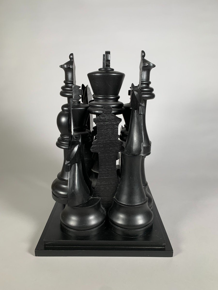 Fernandez Arman (1928-2005) - Sculpture, Gambit, The Great Chess Game (2003) - 45 Cm-photo-3