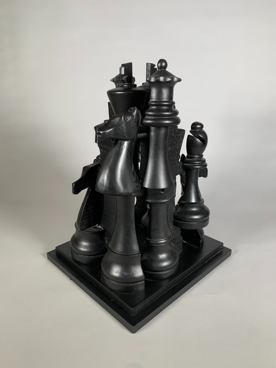 Fernandez Arman (1928-2005) - Sculpture, Gambit, The Great Chess Game (2003) - 45 Cm-photo-5