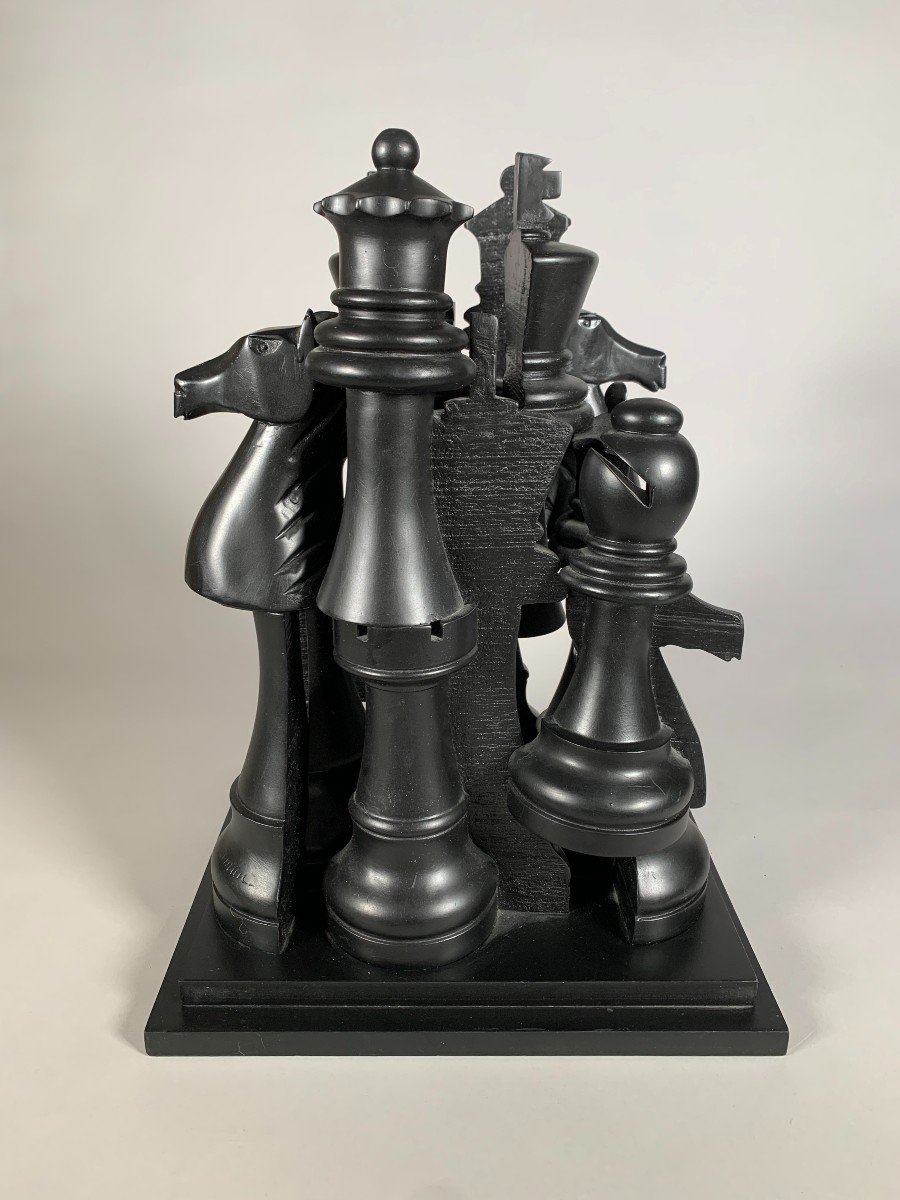 Fernandez Arman (1928-2005) - Sculpture, Gambit, The Great Chess Game (2003) - 45 Cm-photo-6