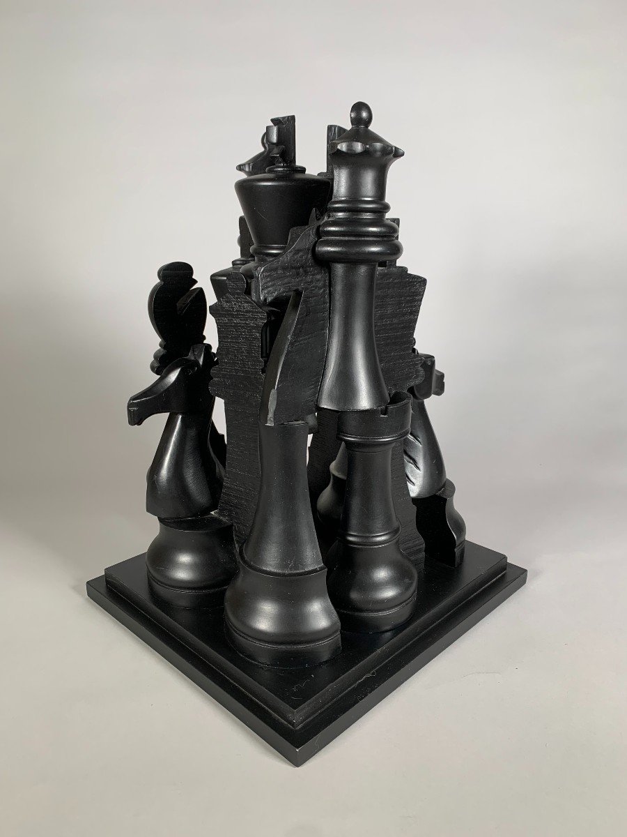 Fernandez Arman (1928-2005) - Sculpture, Gambit, The Great Chess Game (2003) - 45 Cm-photo-7