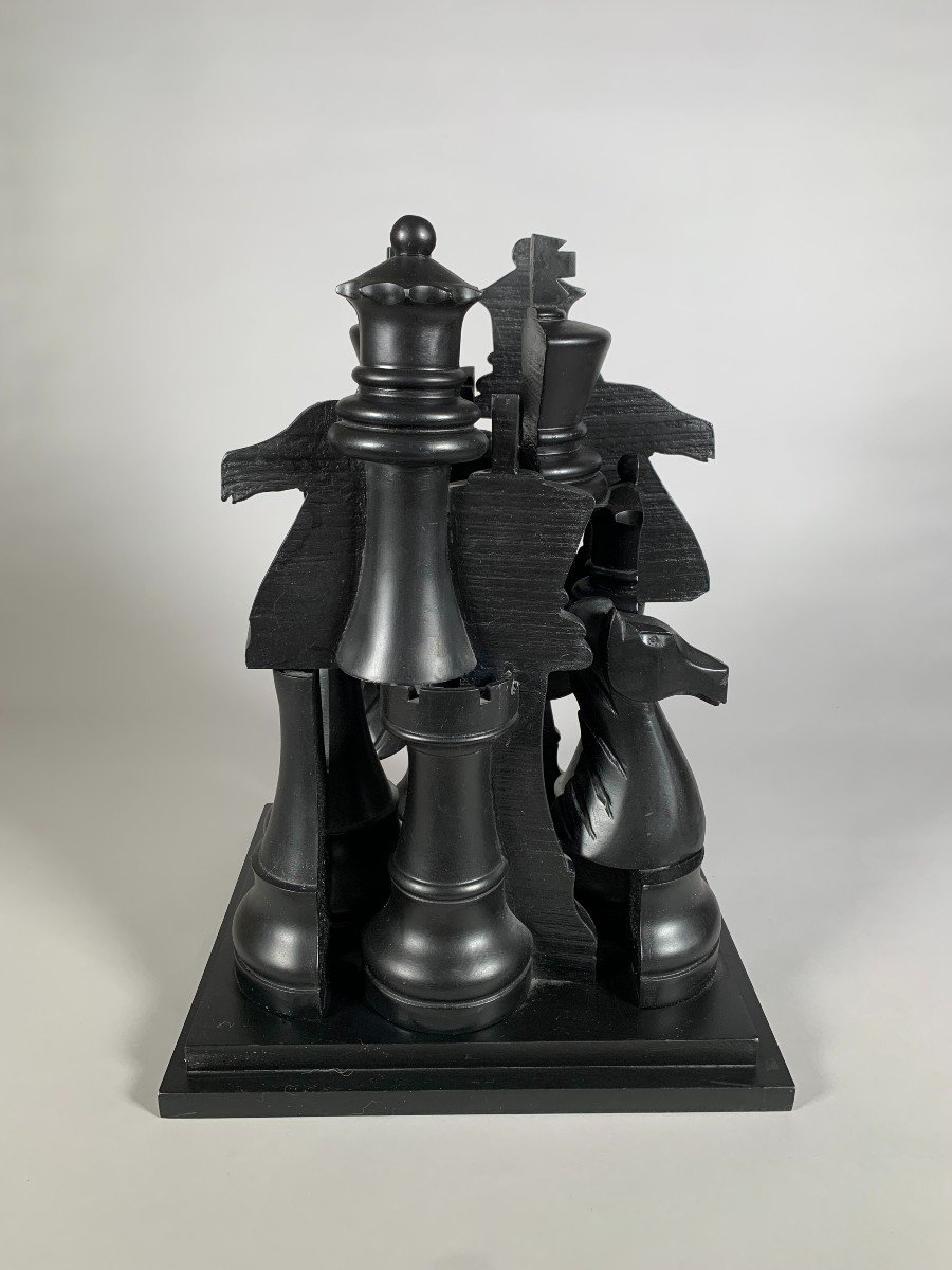 Fernandez Arman (1928-2005) - Sculpture, Gambit, The Great Chess Game (2003) - 45 Cm