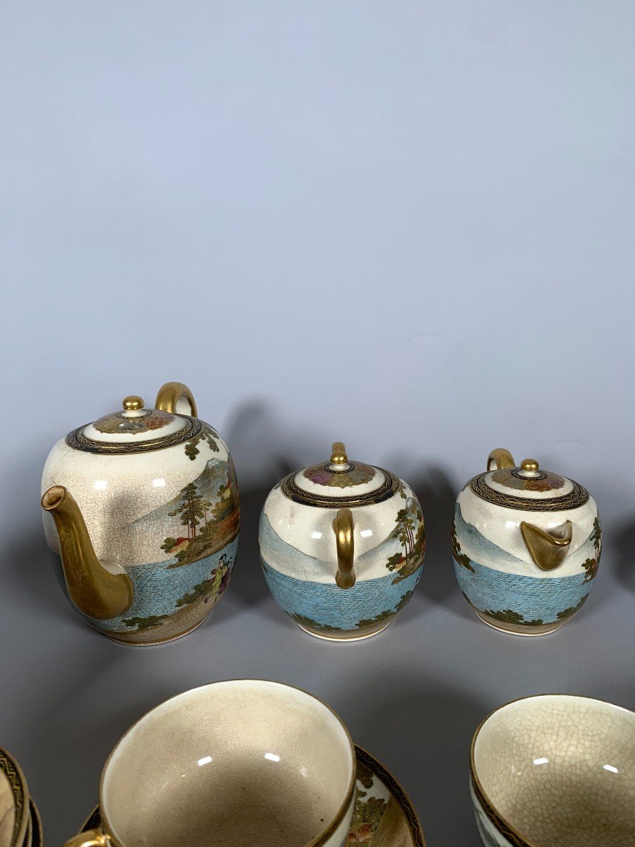  Important And Rare Complete Satsuma Earthenware Tea Set Meiji Era 19th Century Japan-photo-7