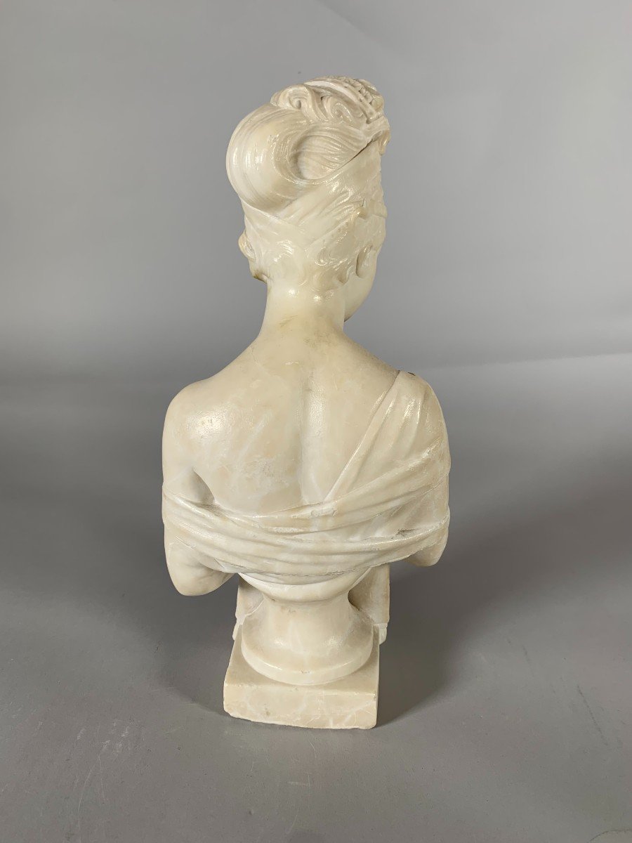 Marble Sculpture Bust Of Madame De Recamier After Joseph Chinard (1756 - 1813) 19th Century -photo-4